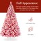 Best Choice Products Pre-Lit Red Christmas Pine Tree w/ Flocked Branches, Warm-White Lights